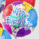 Close up of multicolured Happy Birthday helium balloon. Close up of multicolured Happy Birthday helium balloon.